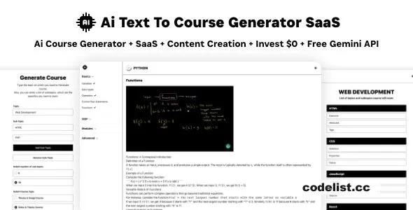 Ai Course Generator v1.0 - Text To Course SaaS Ai Video